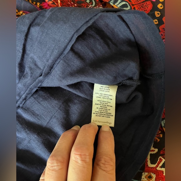 Soft surroundings embroidered tasseled tunic, women’s small, bohemian - Picture 3 of 8